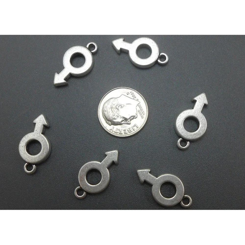 8pcs‎ Male Symbol Charms silver tone metal gender